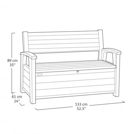 Скамья - сундук Хадсон (Hudson storage bench) 227 л. коричневый