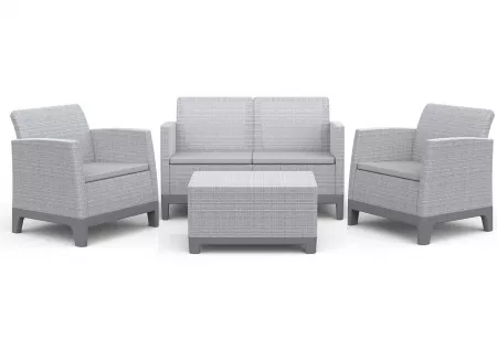 Комплект мебели Сканди Форма с двойным диваном светло- серый