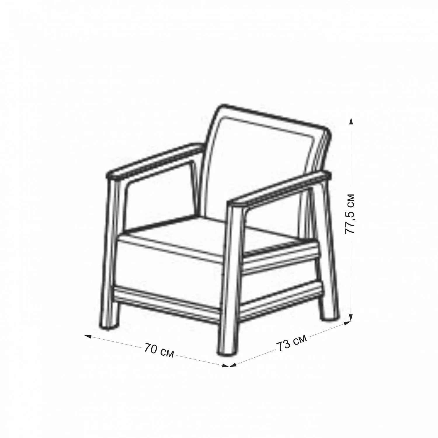 Комплект мебели Сканди (Scandi Linea 2 Seater Set) графит