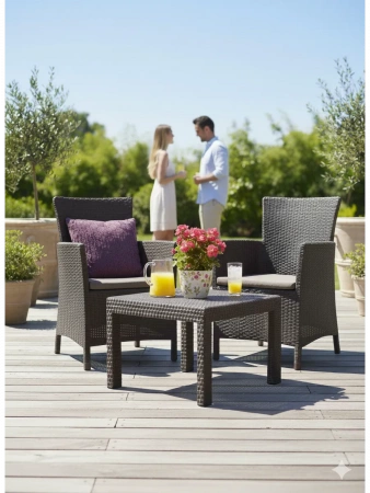 Комплект мебели Розарио балкон (Rosario balcony set) коричневый