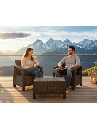Комплект мебели Wiilla Balcon Set (коричневый)