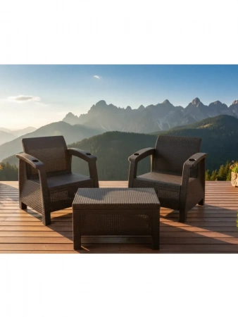 Комплект мебели Wiilla Balcon Set (коричневый)